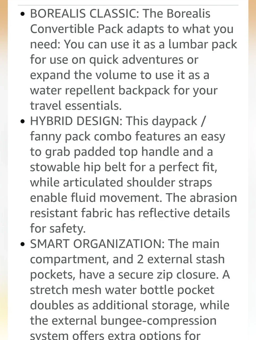 The North Face versatile backpack